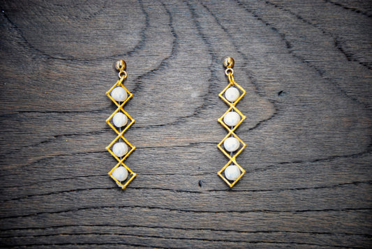 G-58 Staying In The Lines Earrings with Embellishments